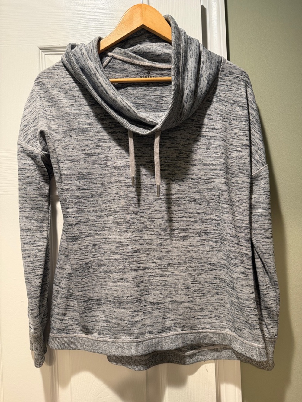 Athleta Cozy Women's Gray Marled Cowl-Neck Sweater